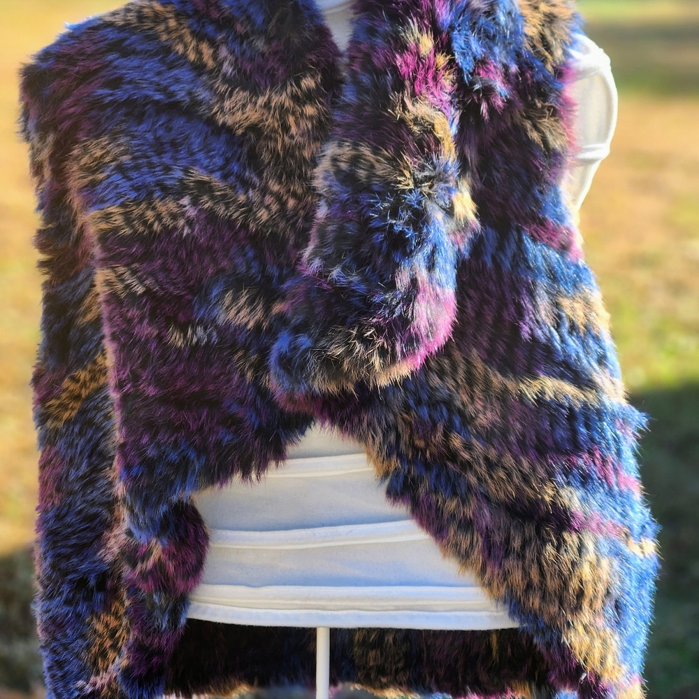 Patrizia Luca Milano 100% Genuine Rabbit Fur Vest XS